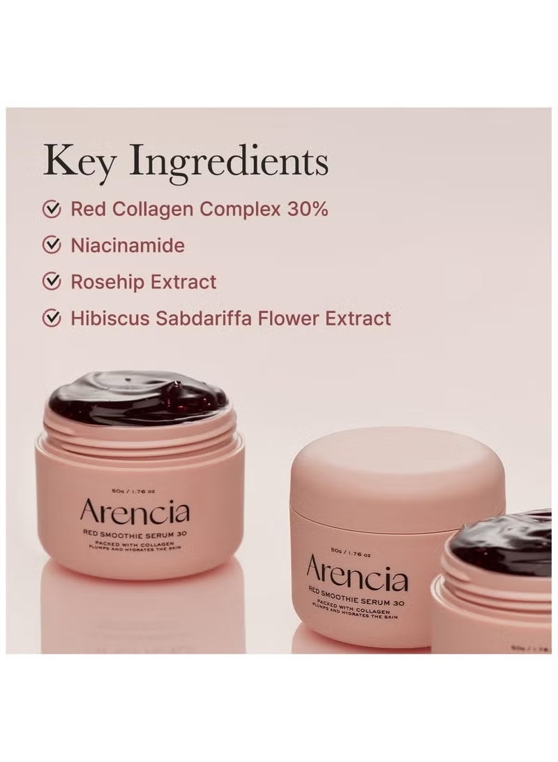 arena Arencia Overnight Red Smoothie Face Mask Serum, Glowing & Soothing with 30% red collagen, Niacinamide, Peptide, Vitamin E 50g, - Image 4